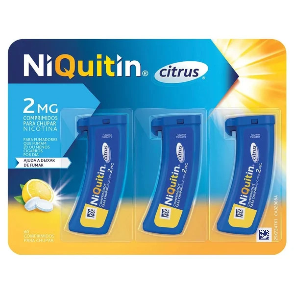 Niquitin Citrus , 2 Mg Recipiente Multidose 60 Unidade(S) Comp Chupar Niquitin Citrus , 2 Mg Recipiente Multidose 60 Unidade(S) Comp Chupar