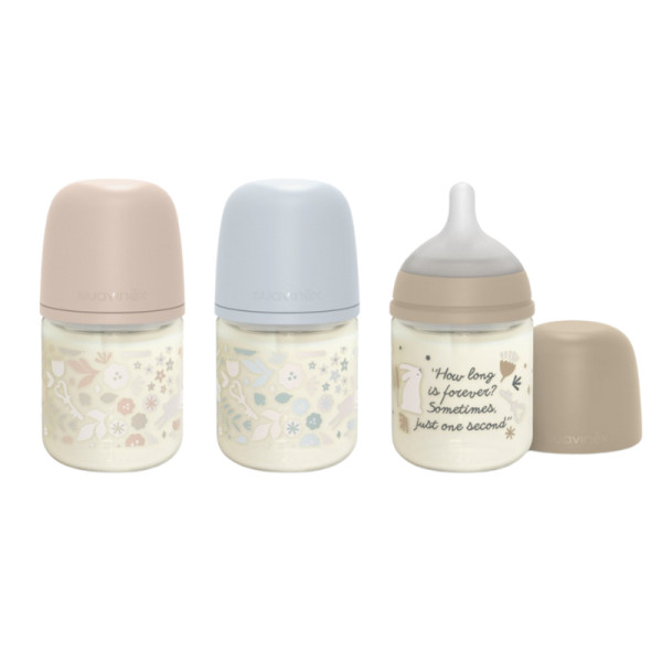 Suavinex Select Wonderland Biberão Tetina Silicone AntiCólica - Vidro -  Slow - 120ml - +0