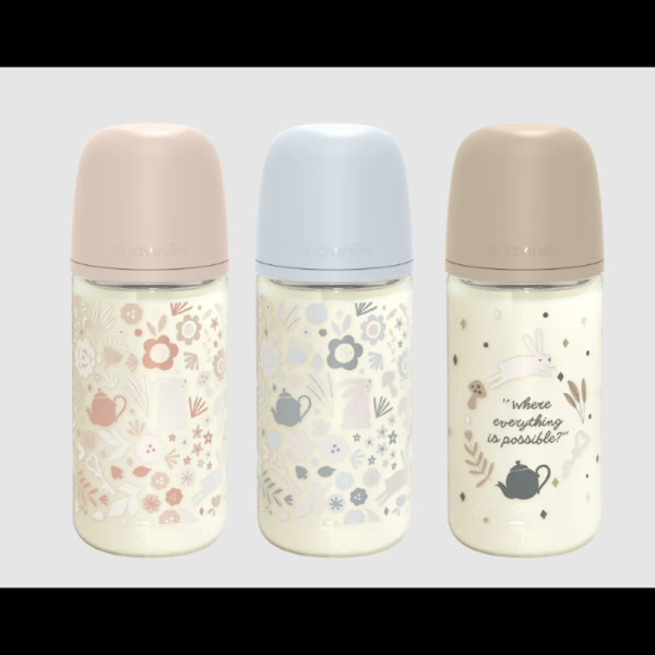 Suavinex Select Wonderland Biberão Tetina Silicone AntiCólica - Vidro -  Médio - 240ml - 3M+