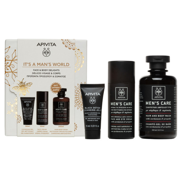 Apivita Homem Creme Rugas 50ml + Gel Limpeza 50 ml + Oferta Champô/Gel Banho 250ml Apivita Homem Creme Rugas 50ml + Gel Limpeza 50 ml + Oferta Champô/Gel Banho 250ml