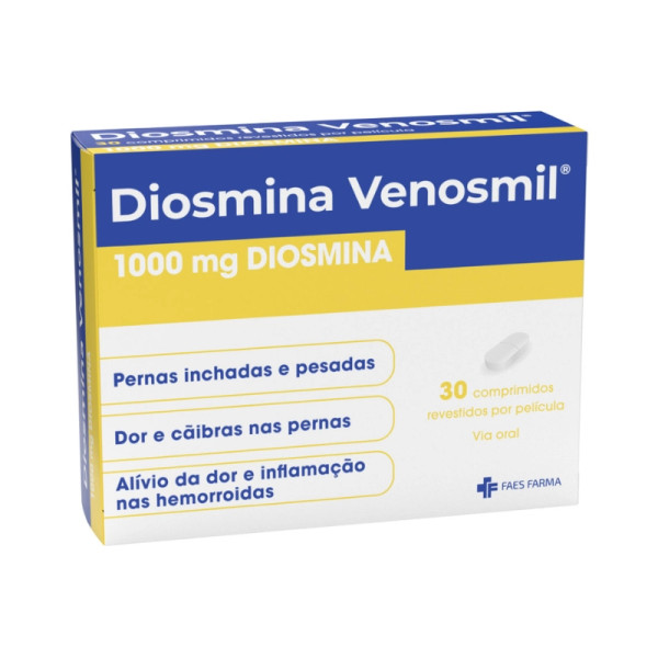 Diosmina Venosmil, 1000 Mg Blister x 30 Unidade(S) Comp Revestido Pelicula Diosmina Venosmil, 1000 Mg Blister x 30 Unidade(S) Comp Revestido Pelicula