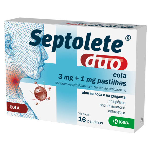 Septolete Duo cola - 3/1mg (x16 pastilhas) Septolete Duo cola - 3/1mg (x16 pastilhas)