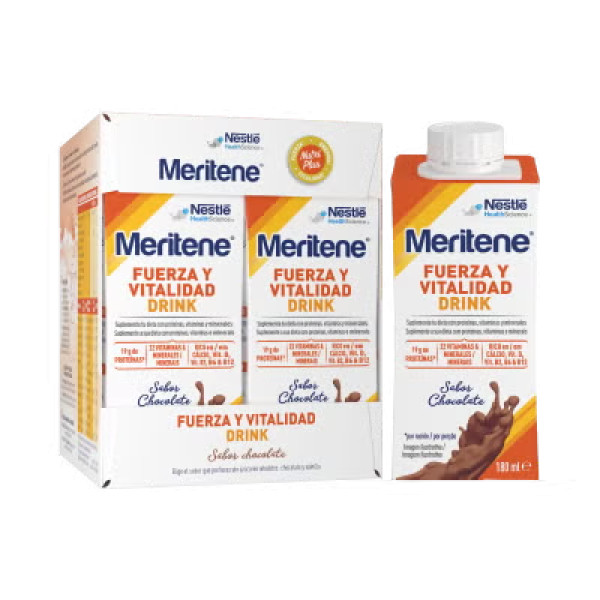 Meritene Força e Vitalidade Drink Chocolate - 180ml (x4 unidades) Meritene Força e Vitalidade Drink Chocolate - 180ml (x4 unidades)
