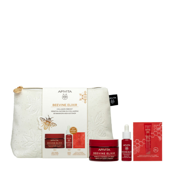 Apivita Beevine Elixir Creme Ligeiro - 50ml + Sérum Beevine Elixir - 10ml + Creme olhos e lábios - 1.5ml