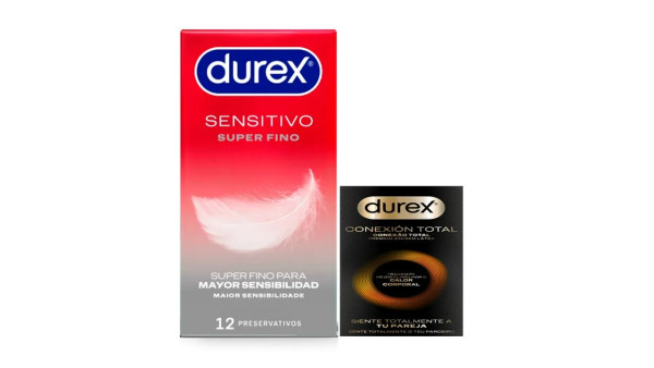 Durex Sensitive Super Fino (x12 preservativos) + Conexão Total (x3 preservativos)