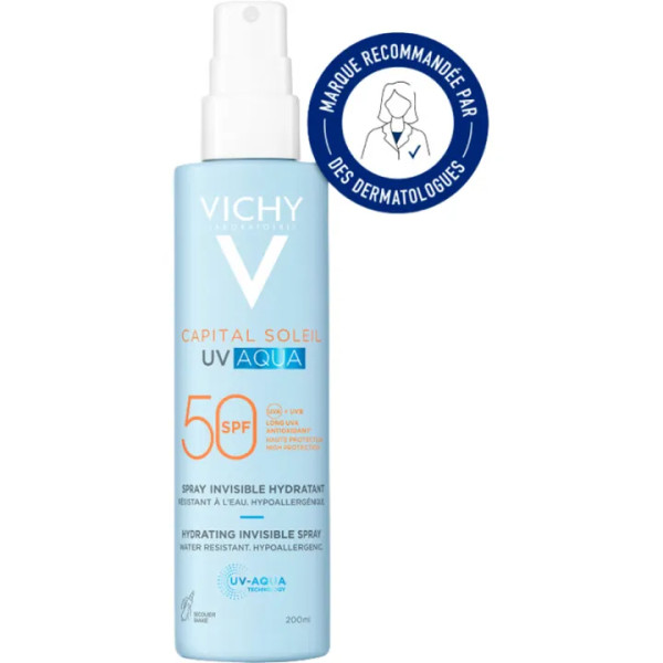 Vichy Capital Soleil UV Aqua Spray Invisivel SPF50 - 200ml Vichy Capital Soleil UV Aqua Spray Invisivel SPF50 - 200ml