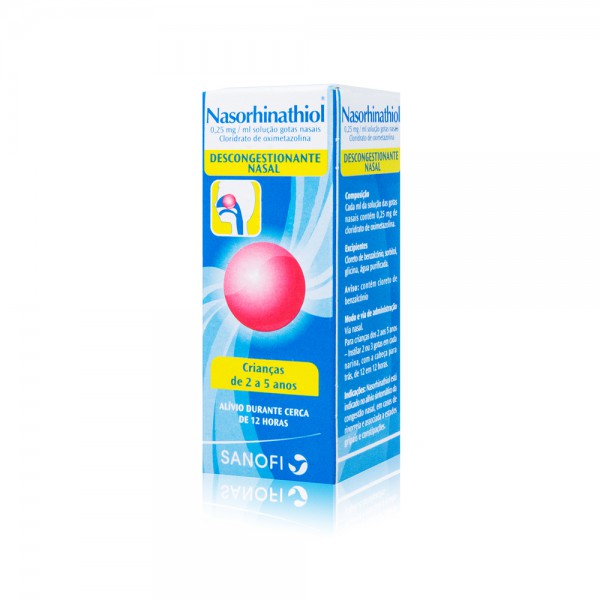 Nasorhinathiol, 0,025% solução nasal conta-gotas - 15ml