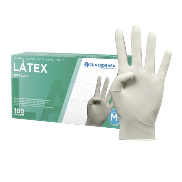 Luvas Látex Tam. M s/Pó (x100 unidades) Cuatrogasa Luvas Látex Tam. M s/Pó (x100 unidades) Cuatrogasa