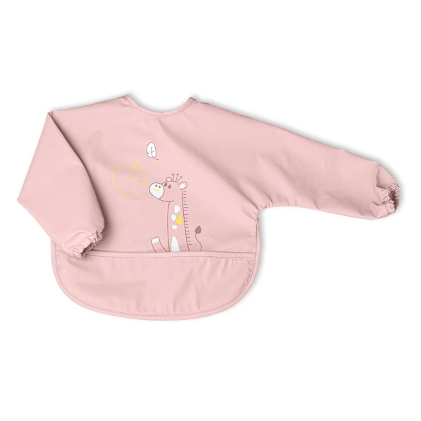 Chicco 16302150000 Babete Tecido com Manga Rosa 6M+