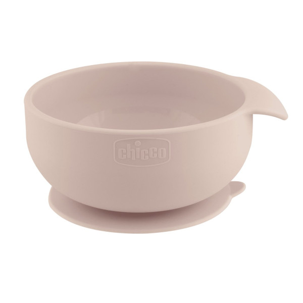 Chicco 10221160000 Tigela Silicone com Ventosa Rosa 6M+