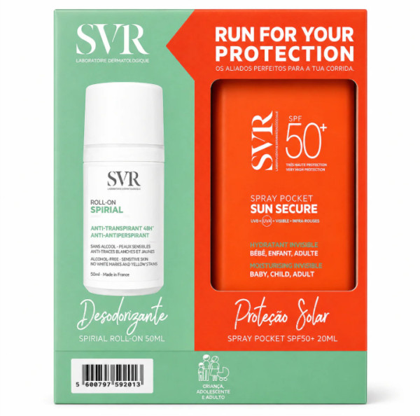Svr Spirial Deo Roll-on 50ml + Sun secure spray pocket spf50+ 20ml Preço Especial