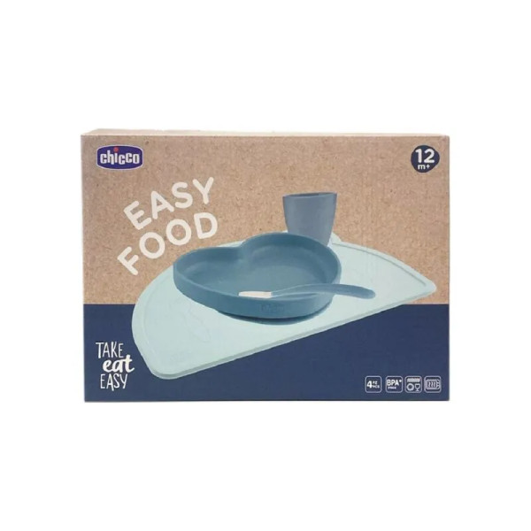 Chicco Conjunto Papa Silicone Azul 12m+