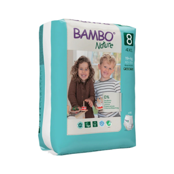 Bambo Nature Fralda Cueca_Tam 8-4XL_19Kg+ (16  unidades)
