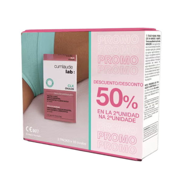 Cumlaude Clx Óvulos vaginais 3g x10 x2 -50% na 2ªUnidade Cumlaude Clx Óvulos vaginais 3g x10 x2 -50% na 2ªUnidade