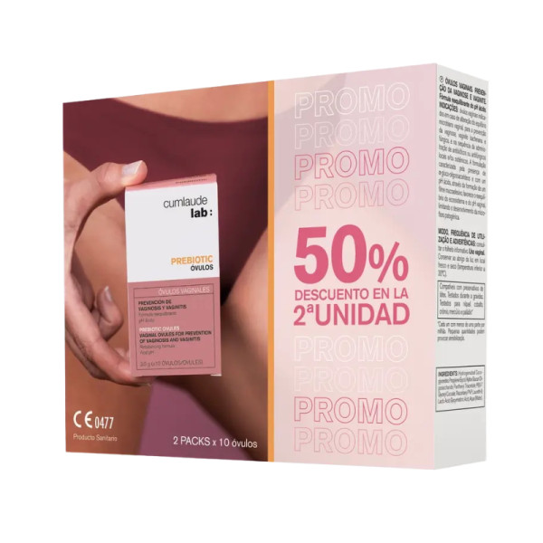 Cumlaude Prebiotic Óvulos vaginais  3g x10 x2 -50% na 2ª Unidade