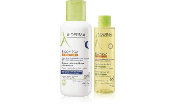 A-Derma Exomega Control Creme Noite - 400ml + Oferta Óleo Duche- 200ml