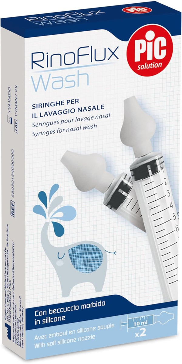 Pic Rinoflux Wash Seringa de Lavagem 10mL x2 unidades para 4M+