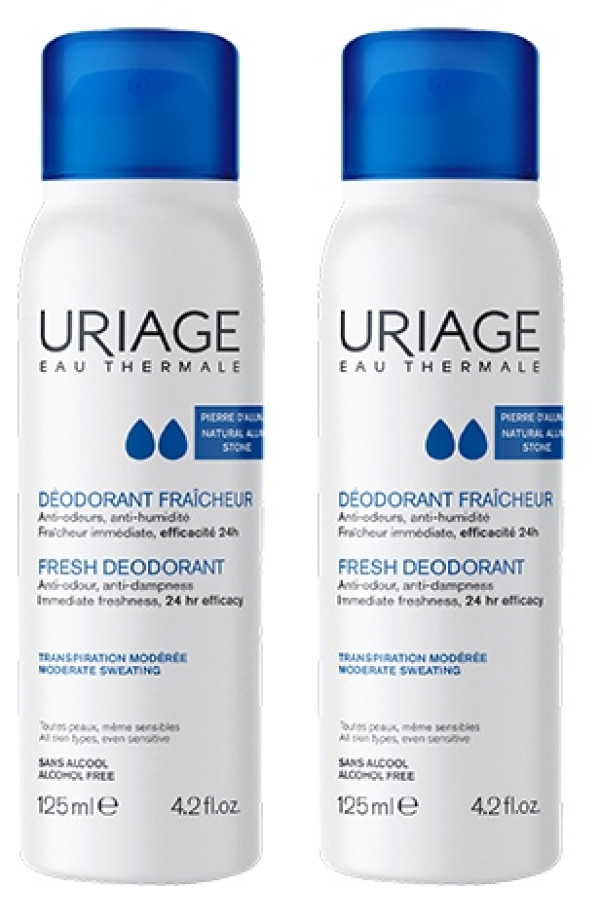 Uriage Desodorizante Refrescante Transpiração Moderada - 125ml (DUO c/ Preço Especial)