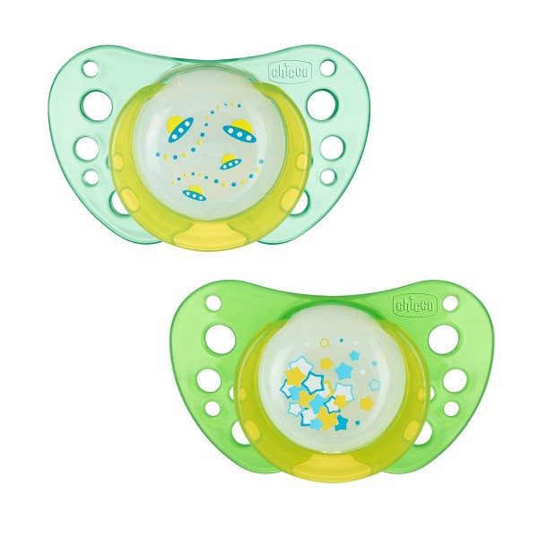 Chicco Chupeta Physio Air Luminosa Silicone_ 0-6meses (x2 unidades)