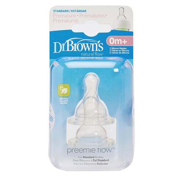 Dr Browns Tetina Silicone Larga Prematuro_ 0meses+ (x2 unidades)