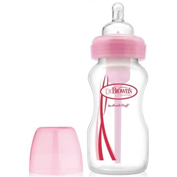 Dr Browns Options Biberão Largo Tetina Silicone_Rosa - 270ml