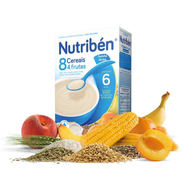 Nutribén Farinhas_ 8 Cereais & 4 Frutas (Láctea) - 300g (x2 unidades)