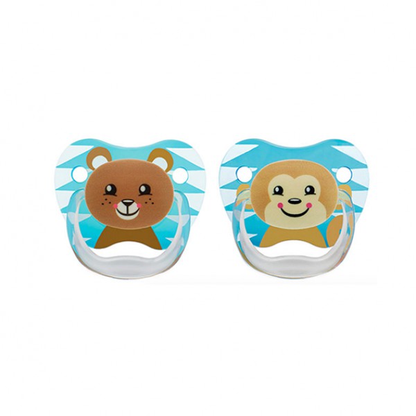 Dr Browns Prevent Chupeta Animais_ Boy_ Silicone_ 6-18meses (x2 unidades)