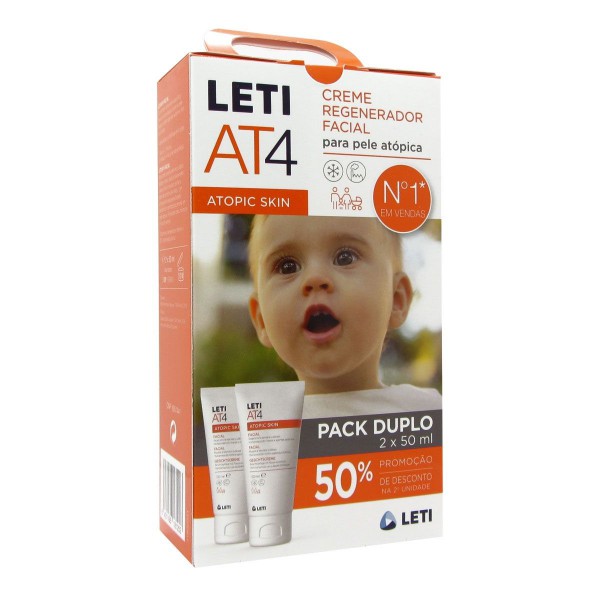 Letiat4 Facial Creme Emoliente - 50ml (DUO com 50% Desconto na 2ª embalagem)
