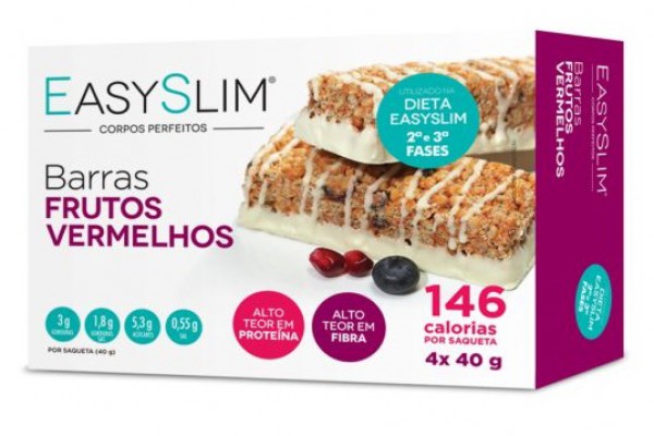 Easyslim Barras Frutos Vermelhos - 40g (x4 unidades)