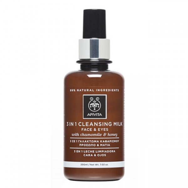 Apivita Leite Limpeza 3 em 1 Rosto e Olhos - 200ml